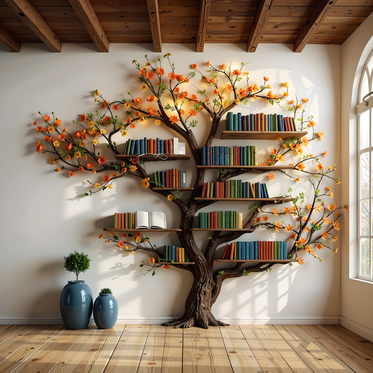 Artistic Wall Bookshelf with Tree Shape