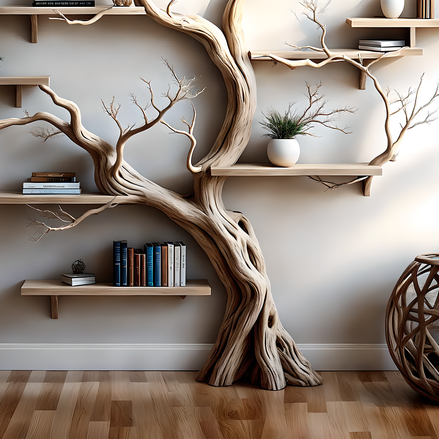 Children's Reading Tree – Handcrafted Wooden Wall Shelf
