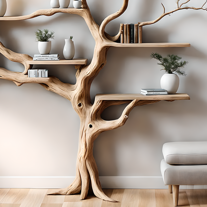 Cozy Corner Tree Shelf – Handcrafted Wooden Wall Shelf