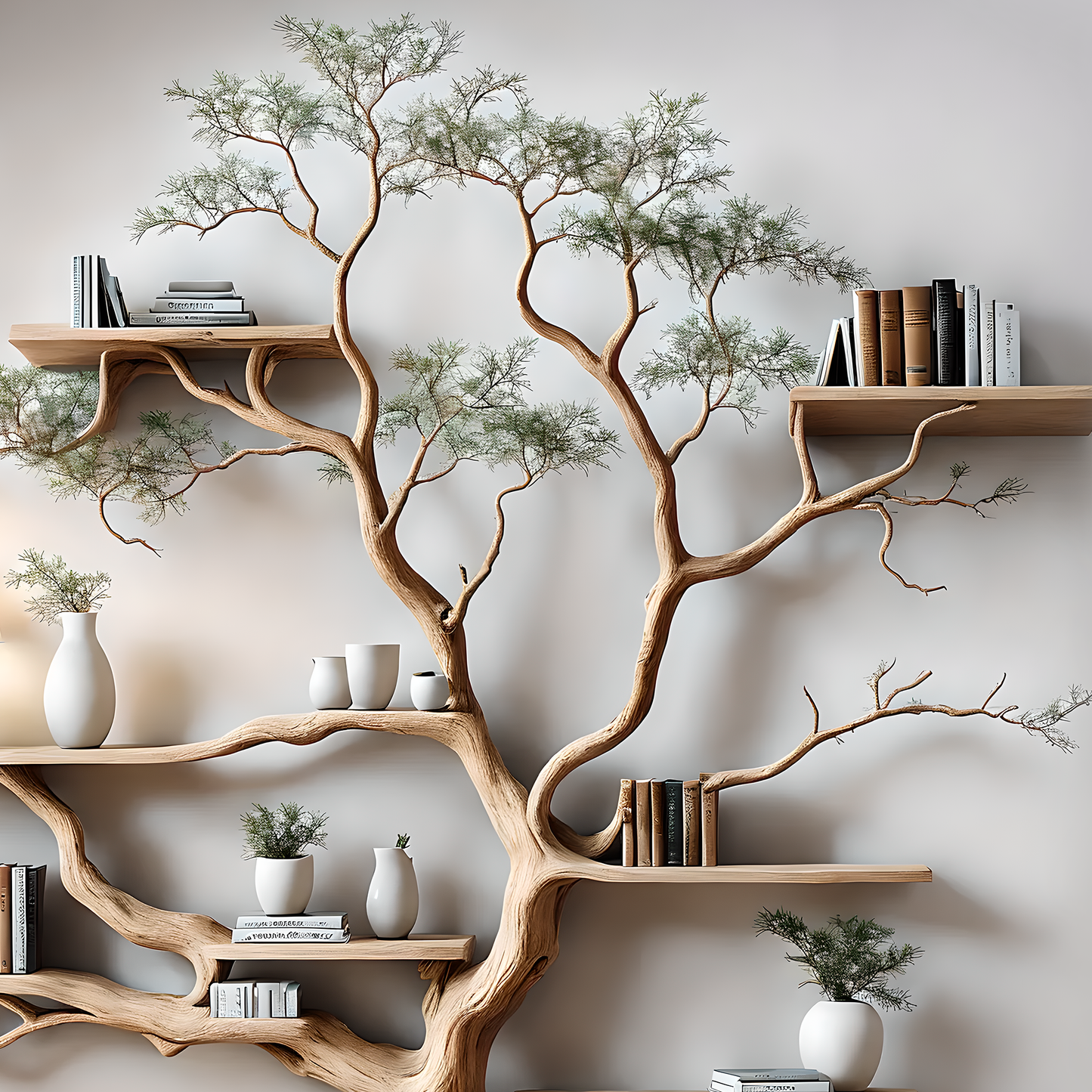 Cozy Corner Tree Shelf – Handcrafted Wooden Wall Shelf